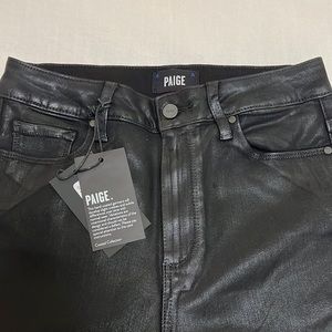 Paige Black Luxe Coated Ankle Jeans Sz 29 New